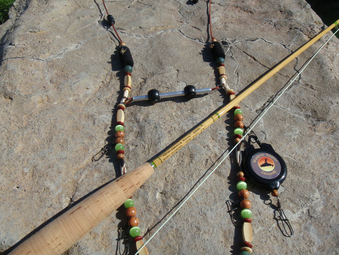 Fly fishing lanyard designed to match bamboo rod.